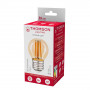 Лампа светодиодная филаментная Thomson E27 9W 2400K шар прозрачная TH-B2127