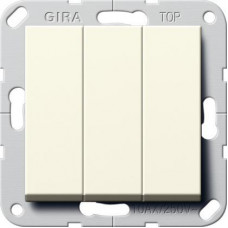 Переключатель трехклавишный Gira System 55 кремовый глянцевый 283201