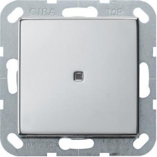 Переключатель кнопочный одноклавишный Gira System 55 с подсветкой 10A 250V хром 0136605
