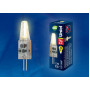 Лампа светодиодная (UL-00000184) Uniel G4 2W 3000K прозрачная LED-JC-12/2W/WW/G4/CL SIZ05TR