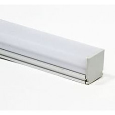Профиль алюминиевый накладной с заглушками, c квадратной крышкой, серебро, CAB275