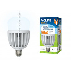 Лампа светодиодная с матовым рассеивателем Volpe LED-M80-25W/NW/E27/FR/S Материал корпуса термопластик. Цвет свечения белый. Серия Simple