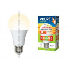 Лампа светодиодная диммируемая Volpe LED-A60-8W/WW/E27/FR/DIM/O