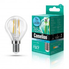 Лампа светодиодная Camelion E14 7W 4500K LED7-G45-FL/845/E14 13458
